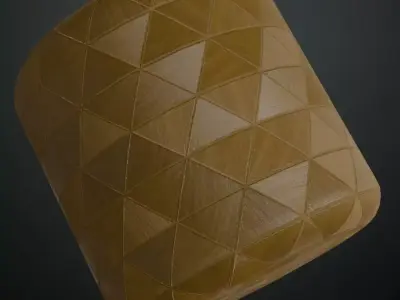 Polished Triangular Oak Parquet Flooring PBR Seamless Texture