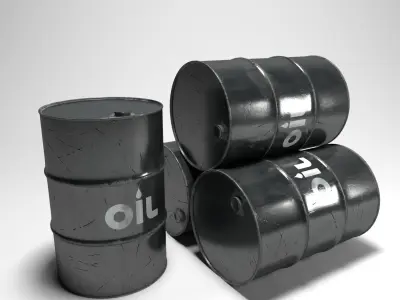 Damaged Barrels Pack Low-poly 3D model