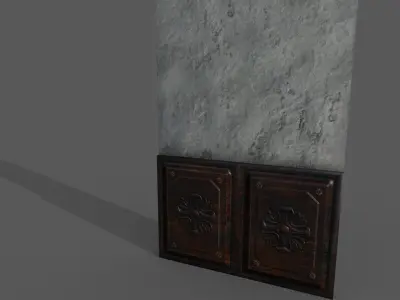 Old Plaster Wall Low-poly 3D model