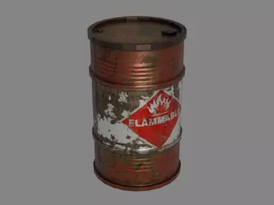 Low poly game ready 3D Barrel can Low-poly 3D model