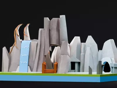 Amusement Park - Ground 3  Low-poly 3D model