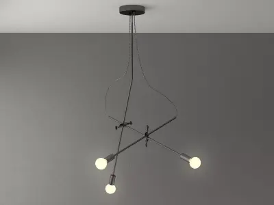 Mikado pendant light with three lights hanging from it 3D model
