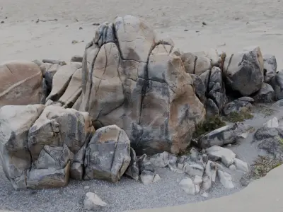 Beach Rock Eroded 3D model