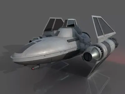 CloudCity Tie custom ship design Low-poly 3D model