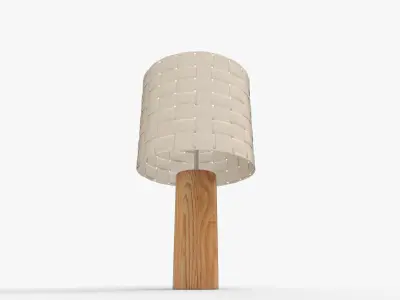 Shinola Parker Wood Table Lamp With Woven Leather 3D model