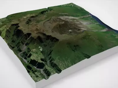 Mountain landscape Dolomieu Crater Saint Philippe Reunion France 3D model