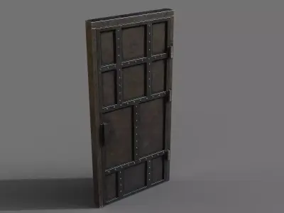 Metal door Low-poly 3D model 3