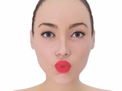 Female Rigged Low-poly 3D model