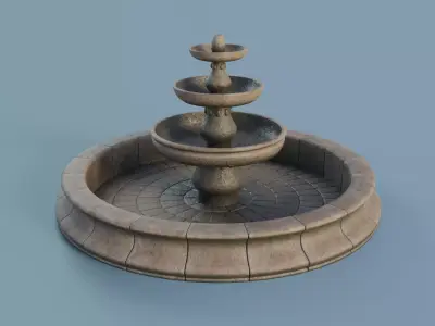 Stone Fountain Low-poly 3D model