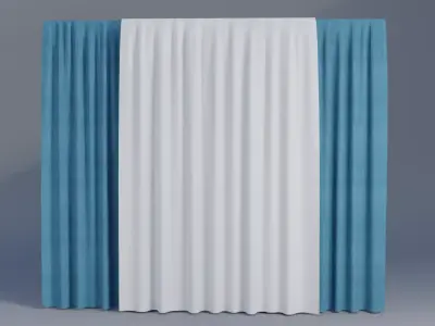 Curtain Low-poly 3D model 16