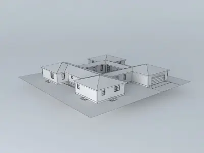 Courtyard house 2322 Free 3D model