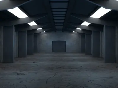 Sci Fi WareHouse 3D model 10