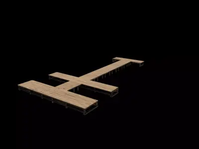 River Pier Pontoon 3D model