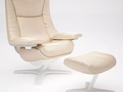 Lowpoly Natuzzi Revive Chair and Ottoman Low-poly 3D model