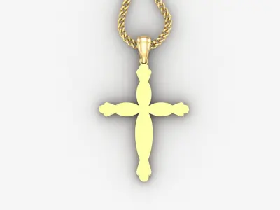 Light Gold 18K Cross Pendant 1CP081 3D print model