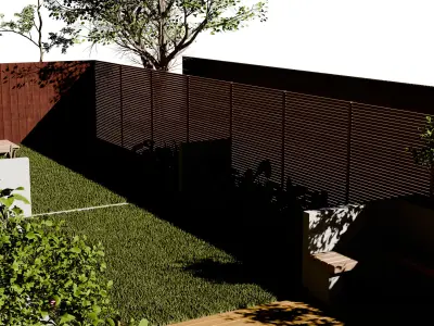 Garden Oasis with Green Road Surround 3D model