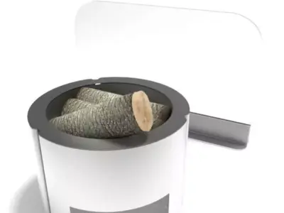 Circular White Firewood Holder 3D model