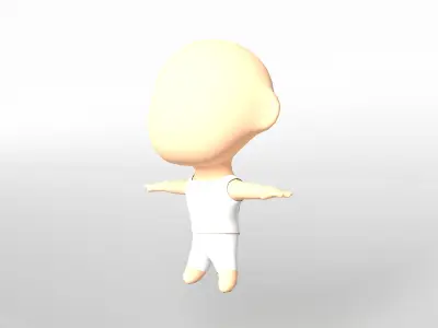 Cartoon Character Template Free low-poly 3D model