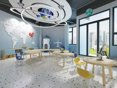 kindergarte Low-poly 3D model