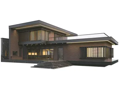 Exterior Brick Villa 3D model