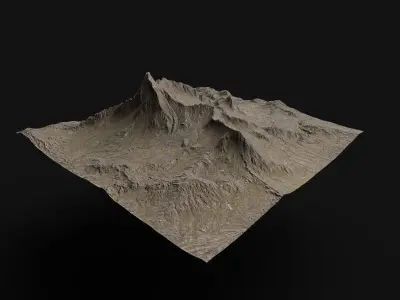 Largest And Lightest 3D Terrains  5 Km  3-1 Miles Low-poly 3D model