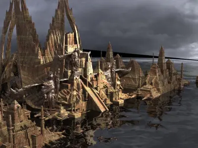 Pyramid Golden City 3D model