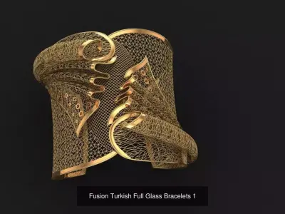Fusion arabian 26 big glass bracelets light weight  3D Model Pack