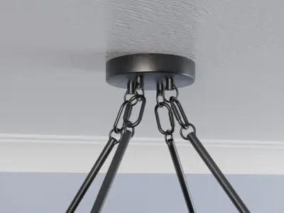 Remington Iron Round Ceiling-Mounted Chandelier 3D model