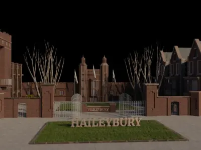 Haileybury College Low-poly 3D model