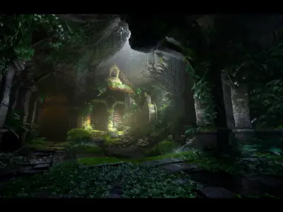 Watermills  Nature Environment Low-poly 3D model