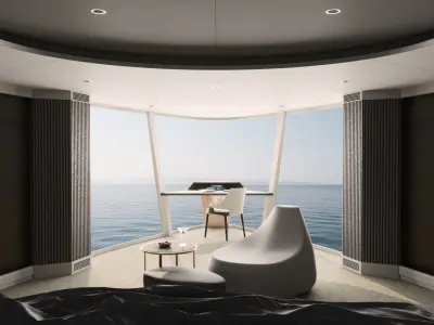 Yacht interior - bedroom 3D model