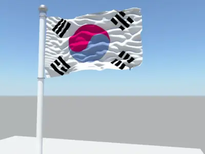 Korea South Korea flag 3D model