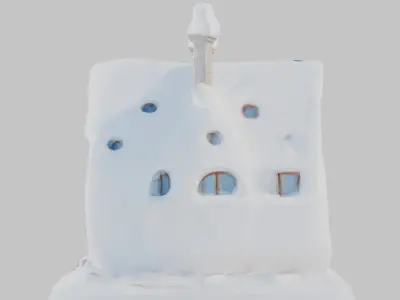 Lowpoly Triangular Pyramid Snow House Game-Ready 3D Asset   Low-poly 3D model