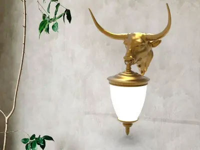 Buffalo Head Wall Lamp 3D print model