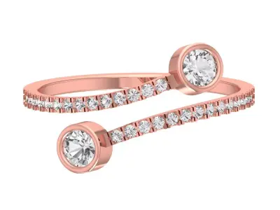 Solitaire Women Light Weight Band Ring 3D print model 6