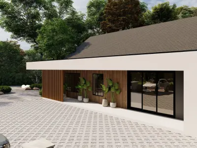 3D Exterior Scene 3D model design garden and landscape  3D model get