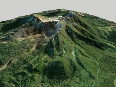Mountain landscape Volcano Bandai Japan 3D model