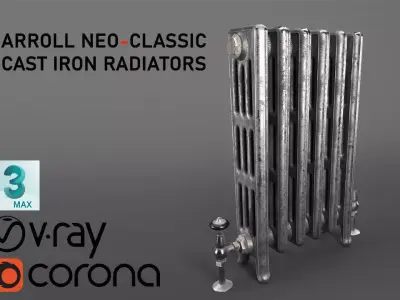 Neo-classic cast iron radiator heater 3D model