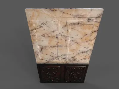 Old Marble Wall Low-poly 3D model