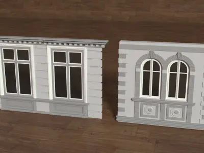 Building Facade Collection 5 - 35 pieces 3D model