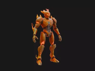 Robot Elemental Fire Low-poly 3D model