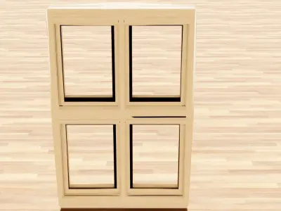 Window wooden cabinet Low-poly 3D model