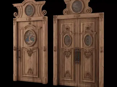 Classic doors 3D model buy