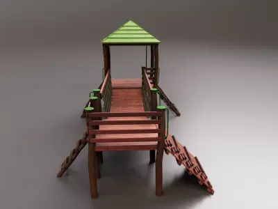 Realistic Outdoor Childrens Playground Set 3D 3D model