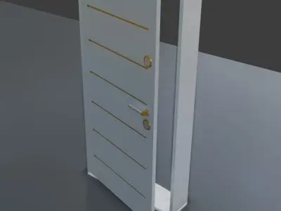 Steel Door - Gold Plated Low-poly 3D model