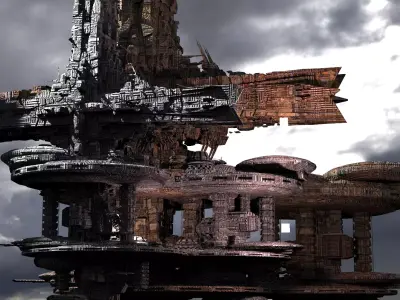 Heavens Cross Holy Flying City 6  3D model