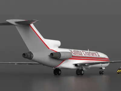  Volkswagen Follow Me Car Accompanies an Charter Boeing 727 