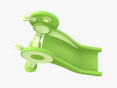 Kid Park Slide Park Equipment Interior Green 3D model