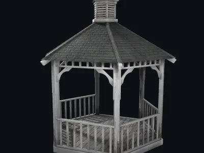 Old gazebo Low-poly 3D model