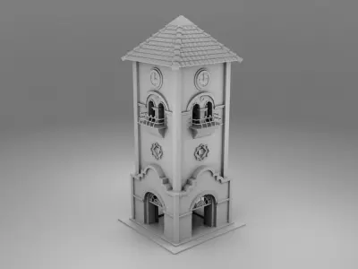 Wild west clock tower 3D print model